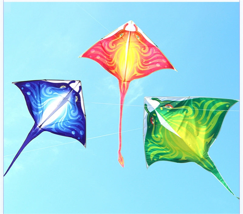 Free shipping 2023 new Weifang Devilfish large and small kites for children breeze easy to fly handheld line roulette for adults