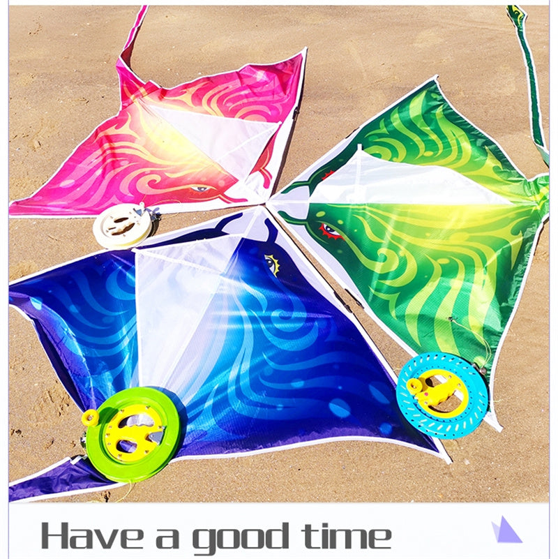 Free shipping 2023 new Weifang Devilfish large and small kites for children breeze easy to fly handheld line roulette for adults