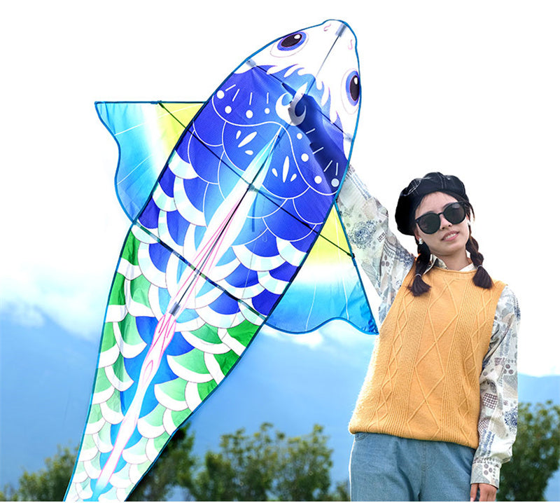 Free shipping 2023 new Weifang carp goldfish size kite children breeze easy to fly handheld line roulette adult special