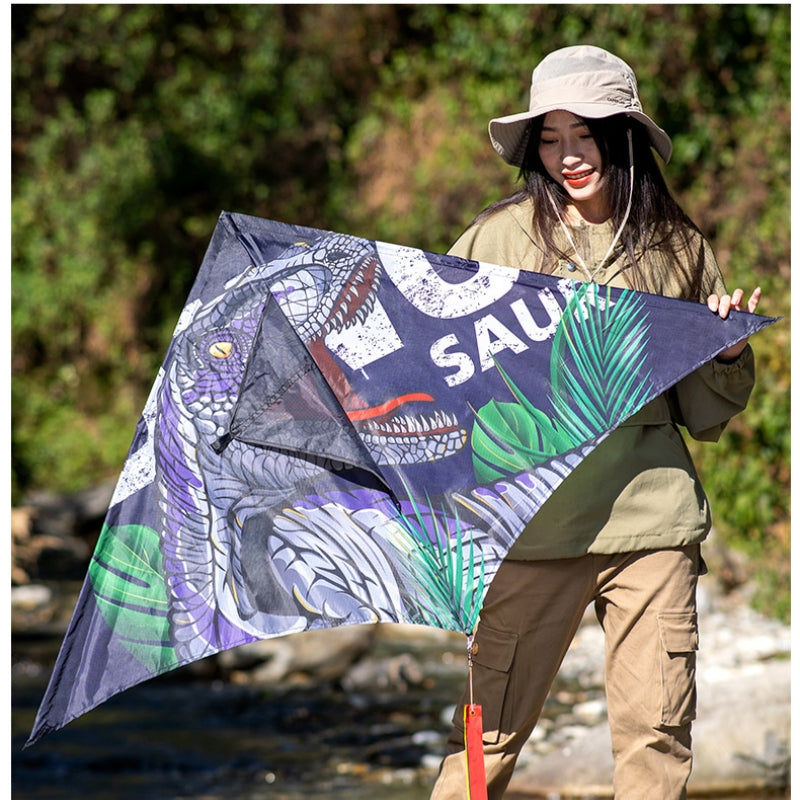 Free shipping 2023 new Weifang net red Tyrannosaurus Rex velociraptor size kite children breeze easy to fly handheld roulette adult special