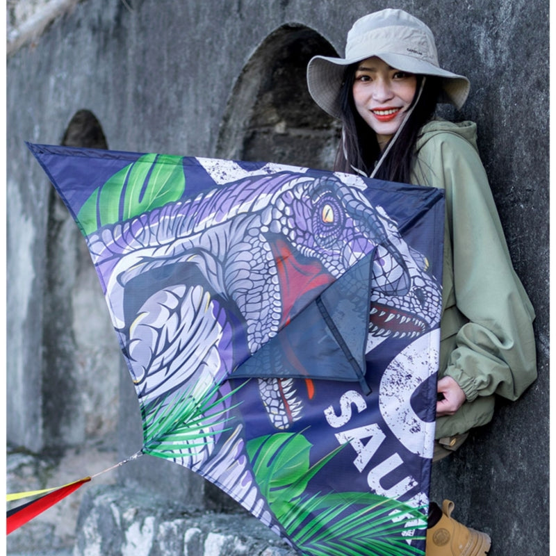 Free shipping 2023 new Weifang net red Tyrannosaurus Rex velociraptor size kite children breeze easy to fly handheld roulette adult special