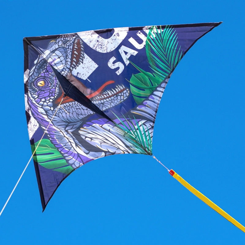 Free shipping 2023 new Weifang net red Tyrannosaurus Rex velociraptor size kite children breeze easy to fly handheld roulette adult special
