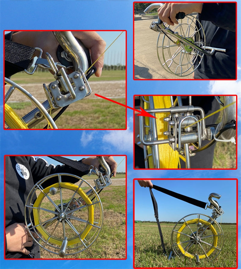 Free shipping 2023 Cool Xiang New Stainless Steel Backstrap Free shipping Wheel Kite Line Wheel with Brake Large Adult Professional Silent Spools