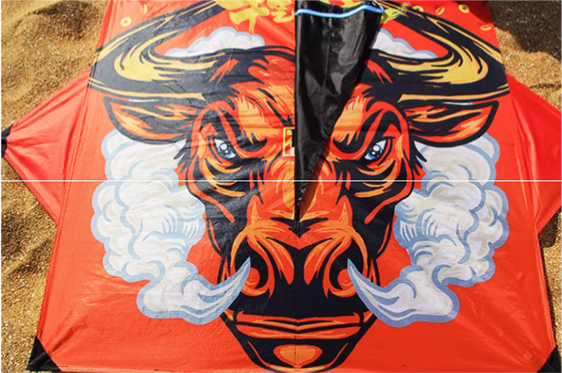 Free shipping 2023 new bull air rushing sky bull head tiger head gossip large adult long tail kite line wheel anti-gale good flying