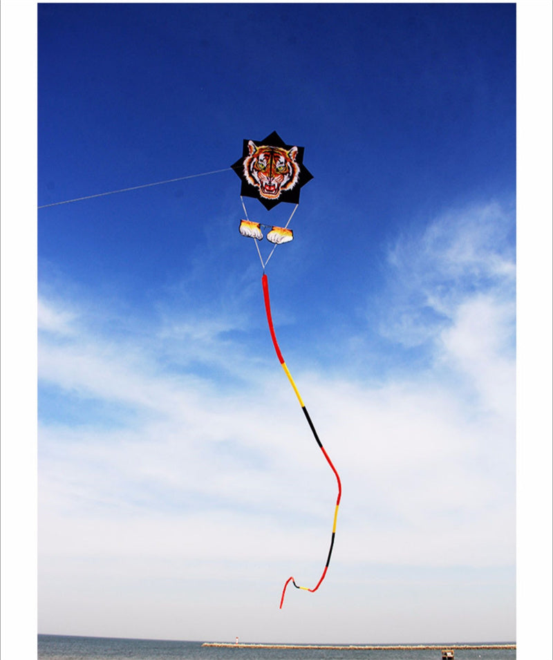 Free shipping 2023 new bull air rushing sky bull head tiger head gossip large adult long tail kite line wheel anti-gale good flying