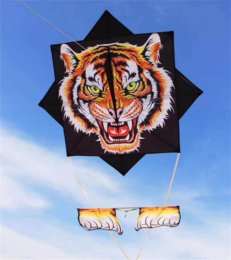 Free shipping 2023 new bull air rushing sky bull head tiger head gossip large adult long tail kite line wheel anti-gale good flying