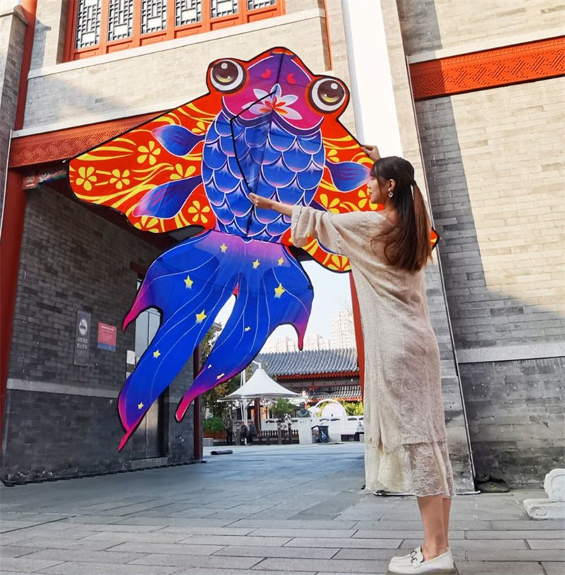Free shipping 2023 new style star goldfish kite net red girl breeze easy to fly factory high-grade large Weifang