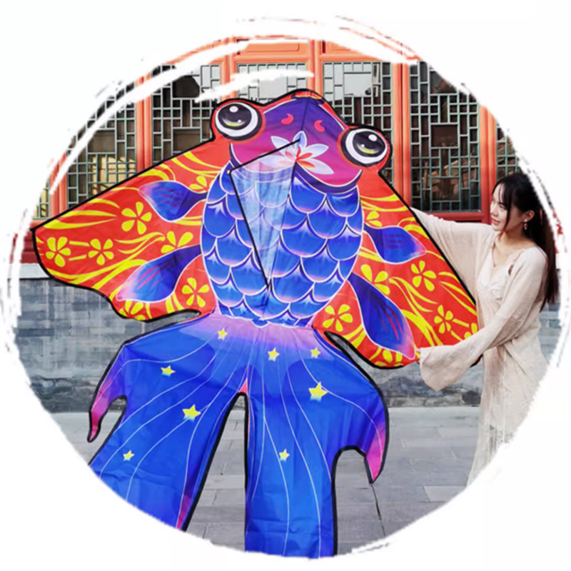 Free shipping 2023 new style star goldfish kite net red girl breeze easy to fly factory high-grade large Weifang