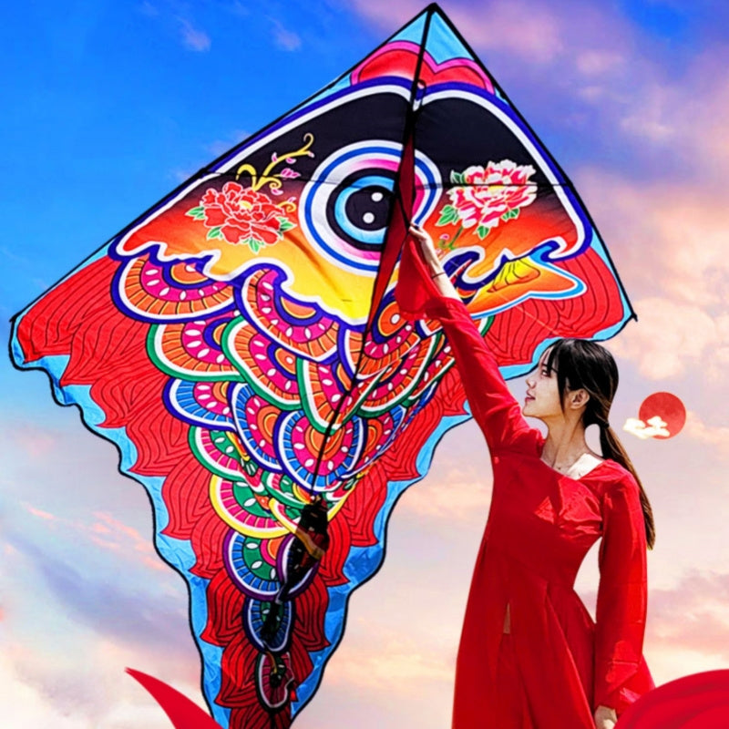 Free shipping 2023 new style colorful rich fish kites for adults high-grade Weifang net red breeze easy to fly children