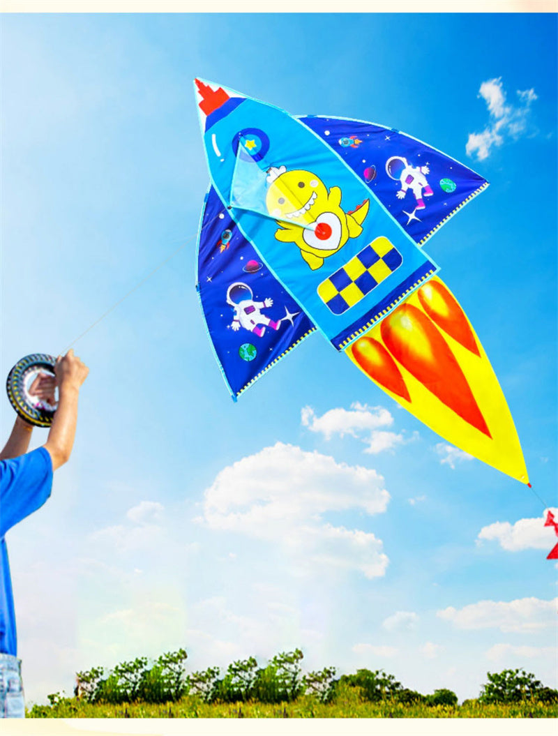 Free shipping Kite children special adult cartoon breeze easy to fly 2023 new net red rocket Chinese wind Weifang kite
