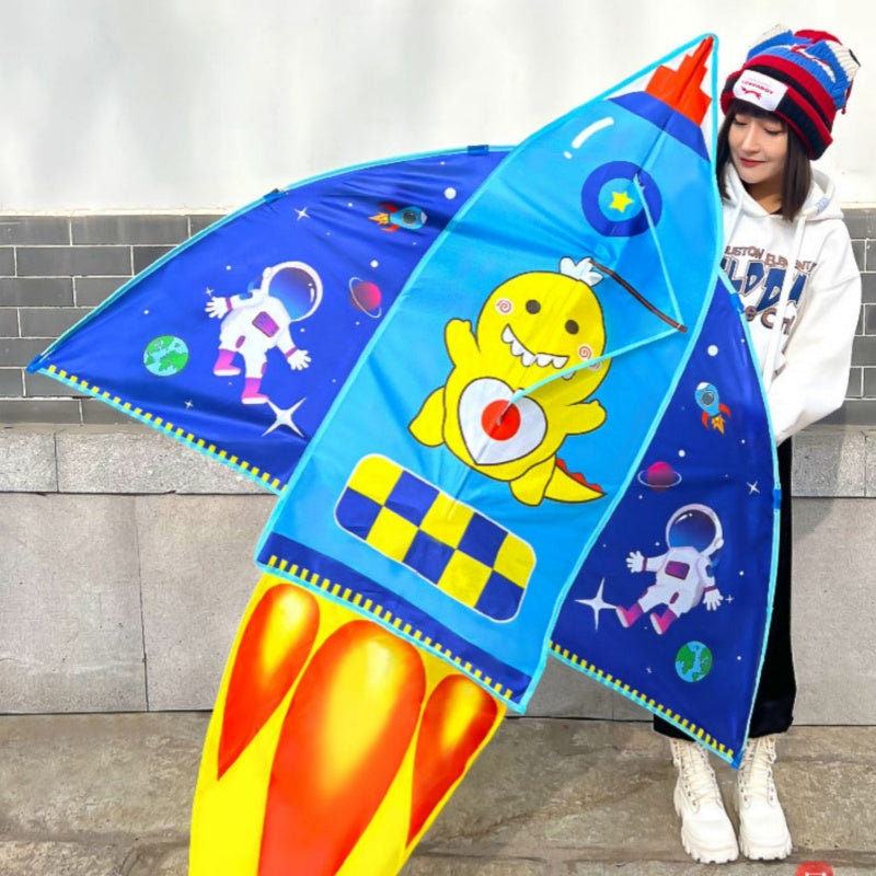 Free shipping Kite children special adult cartoon breeze easy to fly 2023 new net red rocket Chinese wind Weifang kite