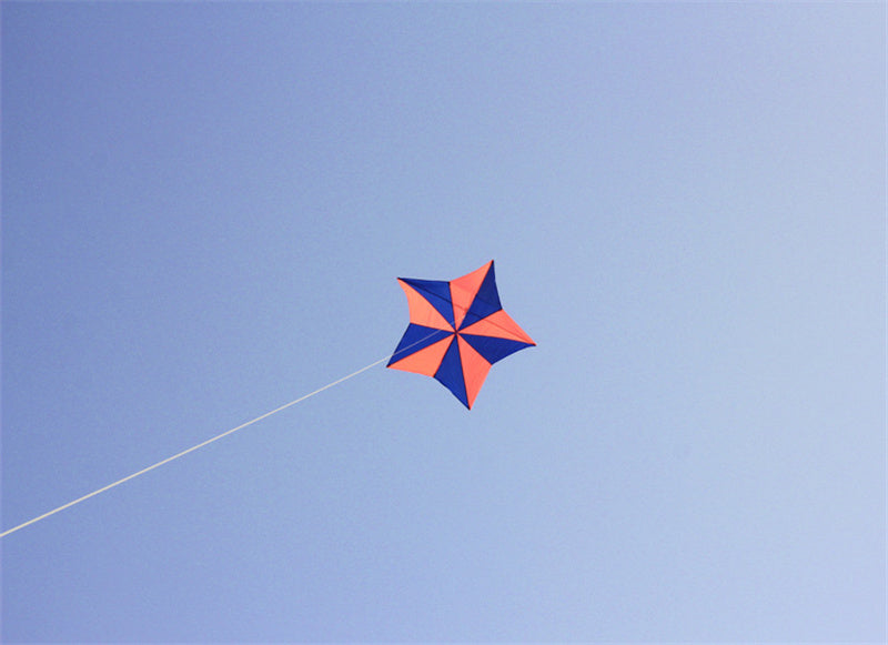 Free shipping Weifang kite new pentagram umbrella cloth carbon bar easy to fly large adult long tail anti-gale line wheel package delivery