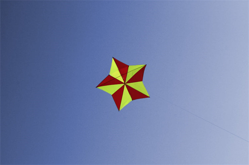 Free shipping Weifang kite new pentagram umbrella cloth carbon bar easy to fly large adult long tail anti-gale line wheel package delivery