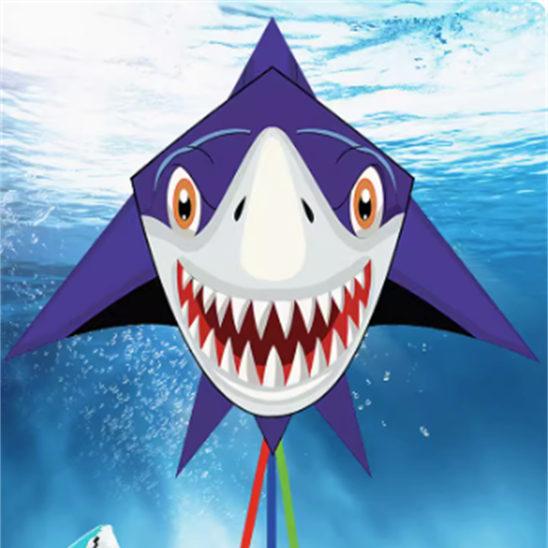 Free shipping Weifang shark kite children cartoon small long tail adult easy to fly beginner breeze net red kids