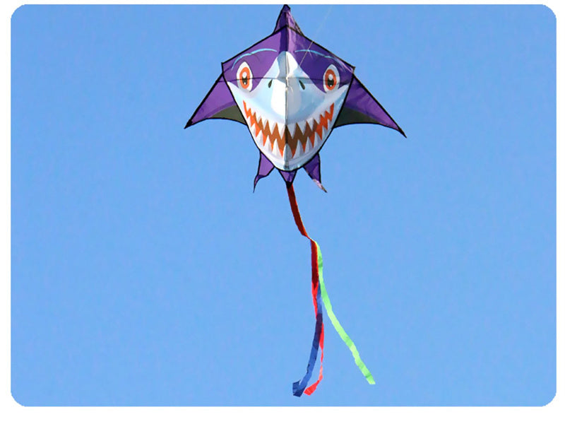 Free shipping Weifang shark kite children cartoon small long tail adult easy to fly beginner breeze net red kids