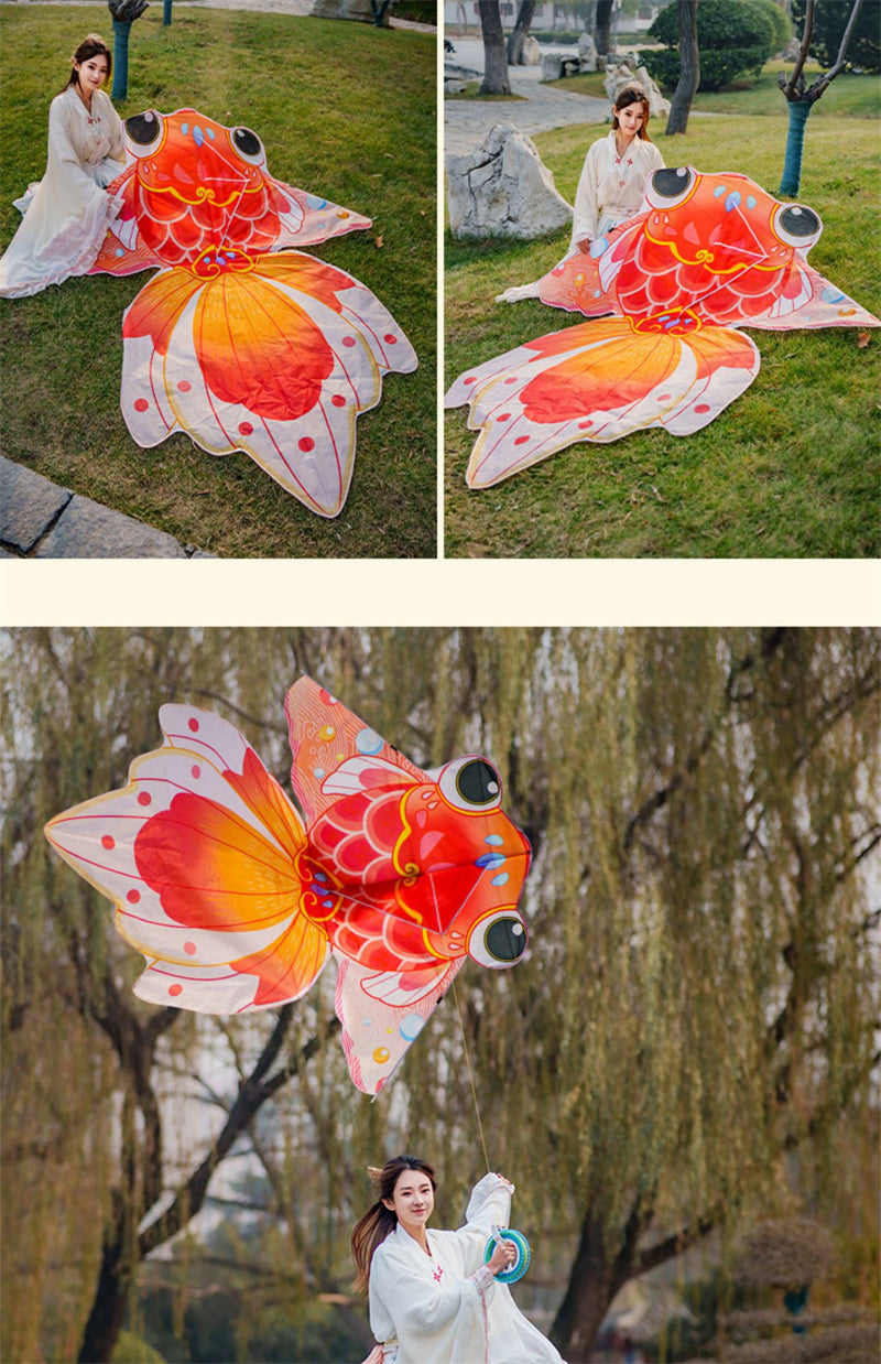 Free shipping National tide goldfish kite adults special adult children koi paper kite 2023 new high-end professional net red Weifang