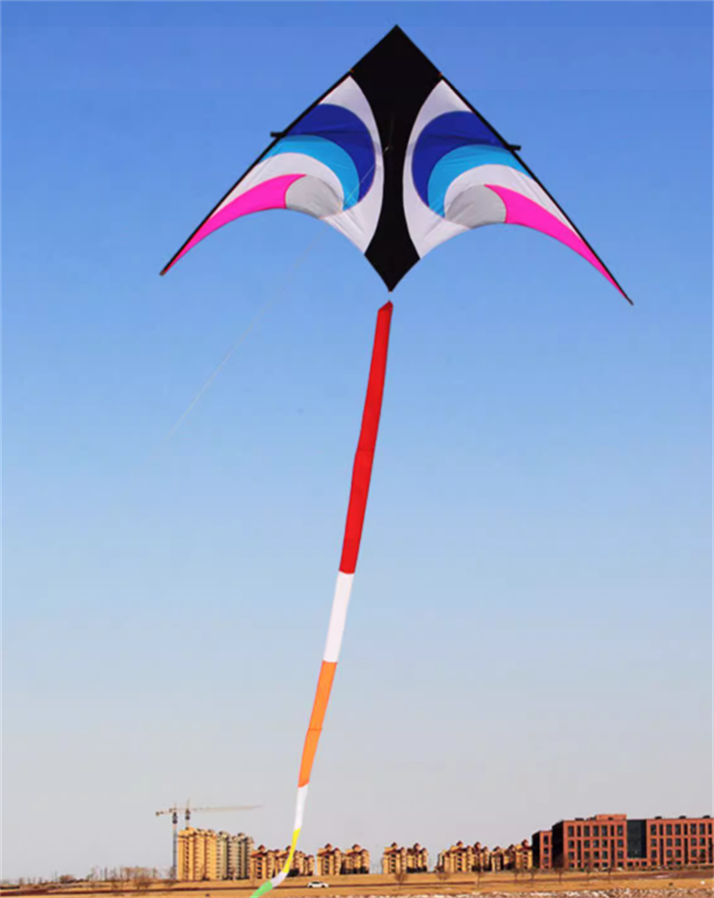 Free shipping 2023 New Weifang Sky Eye Umbrella Cloth Carbon Bar Large Adult Long Tail Good Flying Beginner Kite