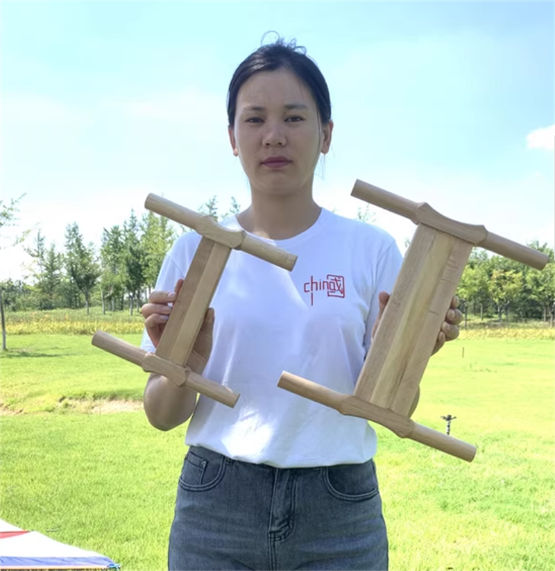 Free shipping Weifang traditional solid wood crutch children's small round spools of adult large-sized fly-receiving I-beam crutch