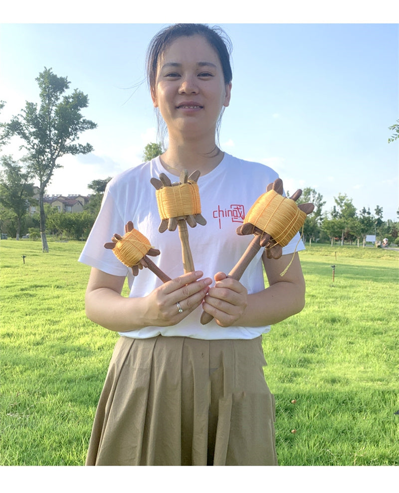 Free shipping Weifang traditional solid wood crutch children's small round spools of adult large-sized fly-receiving I-beam crutch