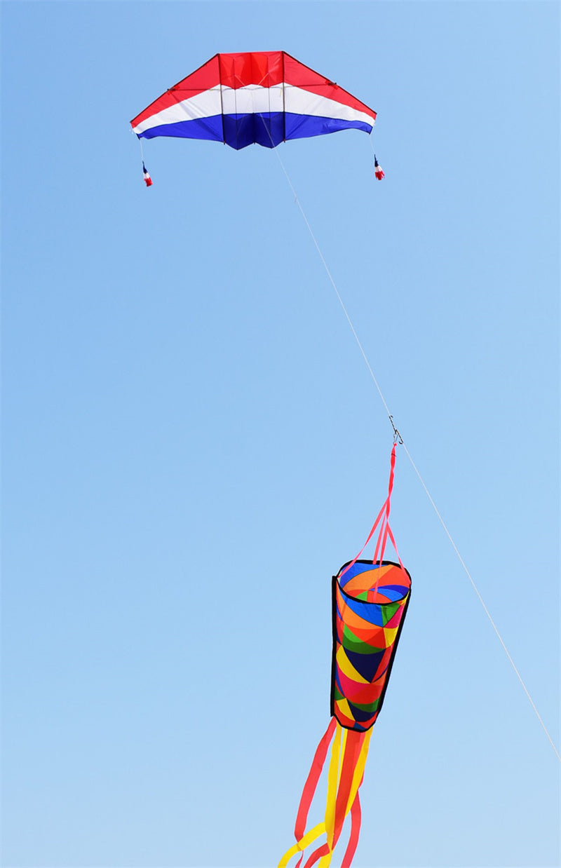 Free shipping Tassel wind tube hot cut process does not fly edge kaleidoscope colorful kite tail long tail 2023 new accessories