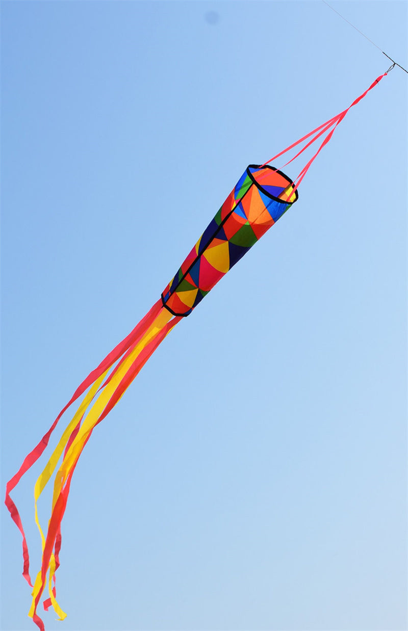 Free shipping Tassel wind tube hot cut process does not fly edge kaleidoscope colorful kite tail long tail 2023 new accessories