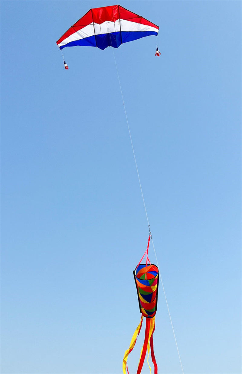 Free shipping Tassel wind tube hot cut process does not fly edge kaleidoscope colorful kite tail long tail 2023 new accessories