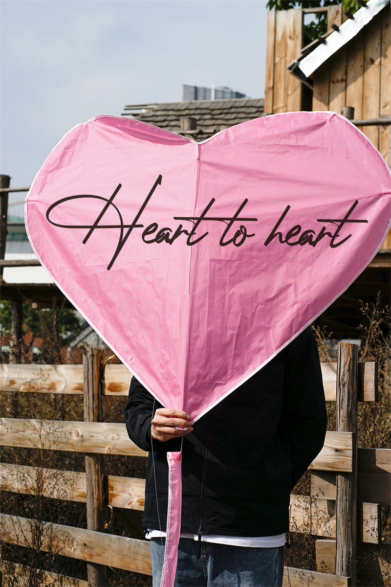 Free shipping URFF DECO pink heart kite love beginner easy to fly high color long tail outdoor couple children camping