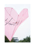 Free shipping URFF DECO pink heart kite love beginner easy to fly high color long tail outdoor couple children camping