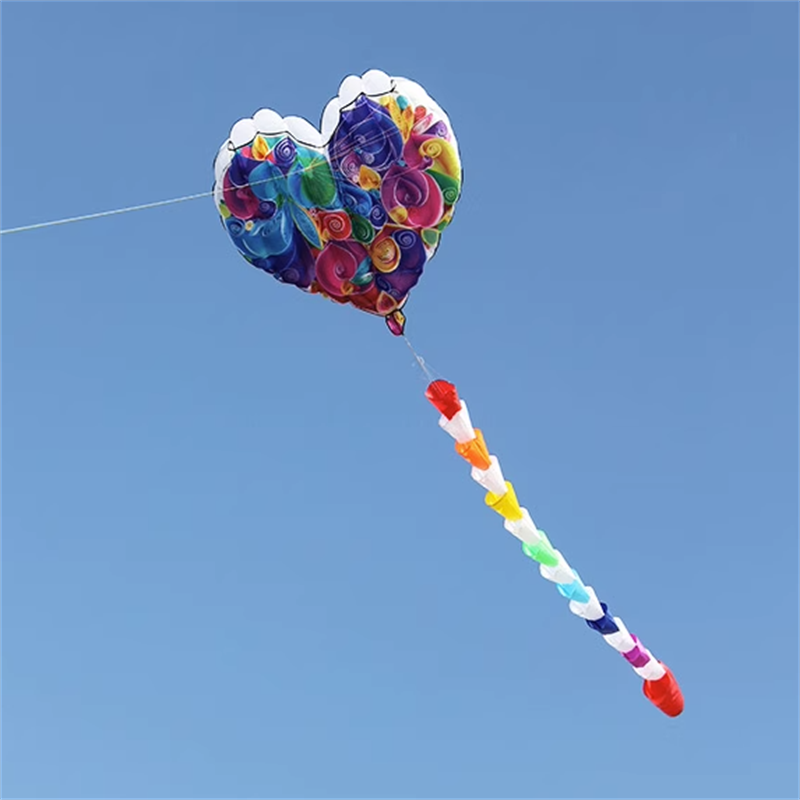 Free shipping 2023New Weifang I Heart Fly Love Heart-shaped proposal confession red heart soft large adult long-tailed kite