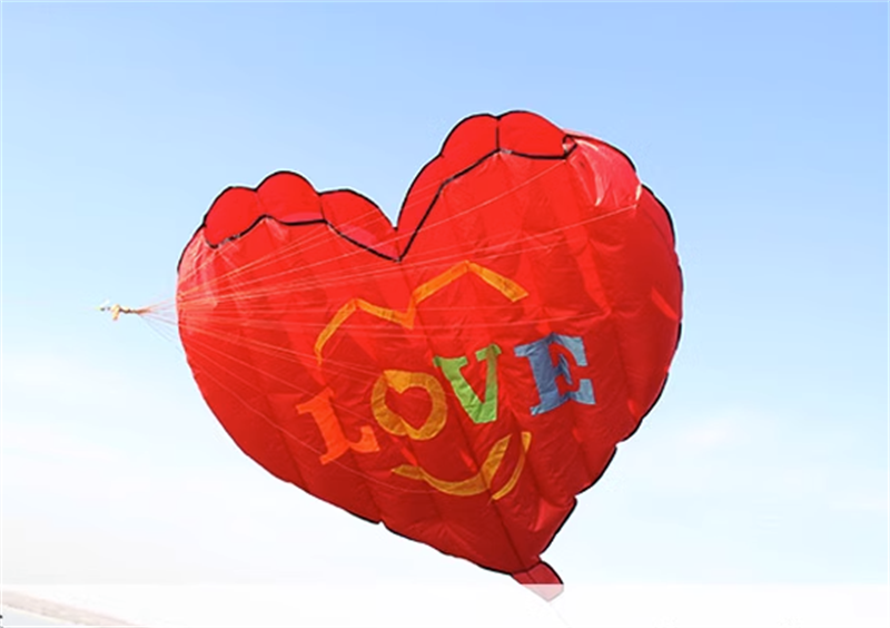 Free shipping 2023New Weifang I Heart Fly Love Heart-shaped proposal confession red heart soft large adult long-tailed kite