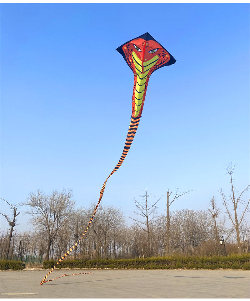 Free shipping 2023 Kite Long Tail Snake Kite Big Snake Red Flame Snake Kite Breeze Easy to Fly Adult Children Large High Grade