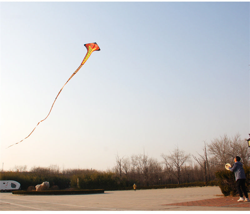 Free shipping 2023 Kite Long Tail Snake Kite Big Snake Red Flame Snake Kite Breeze Easy to Fly Adult Children Large High Grade
