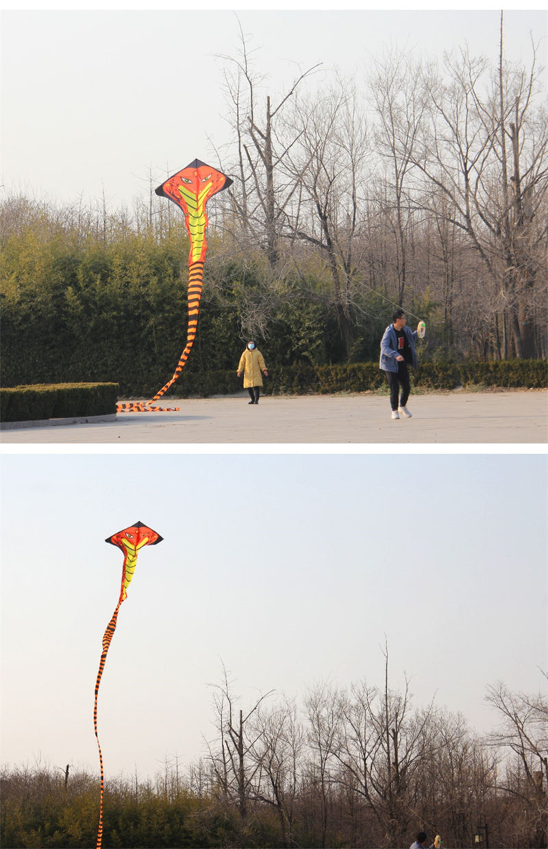Free shipping 2023 Kite Long Tail Snake Kite Big Snake Red Flame Snake Kite Breeze Easy to Fly Adult Children Large High Grade