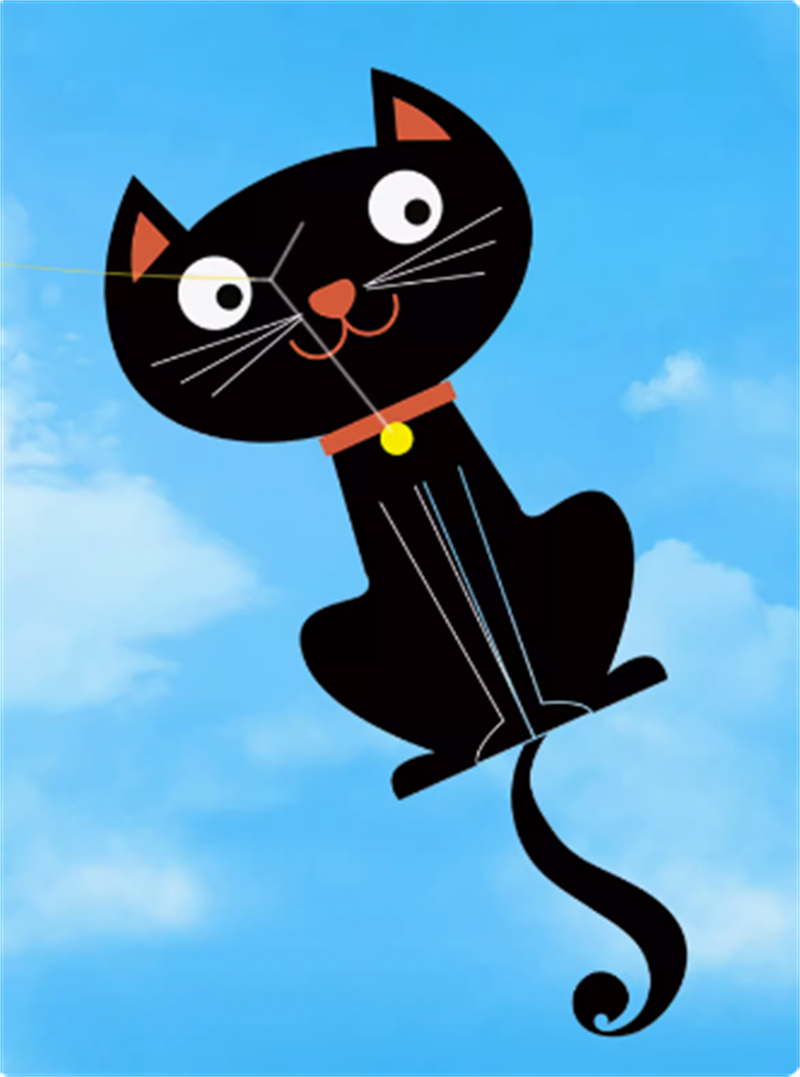 Free shipping Colorful Cats 2023 new children's breeze easy to fly beginner high-grade cartoon tide Weifang red kites