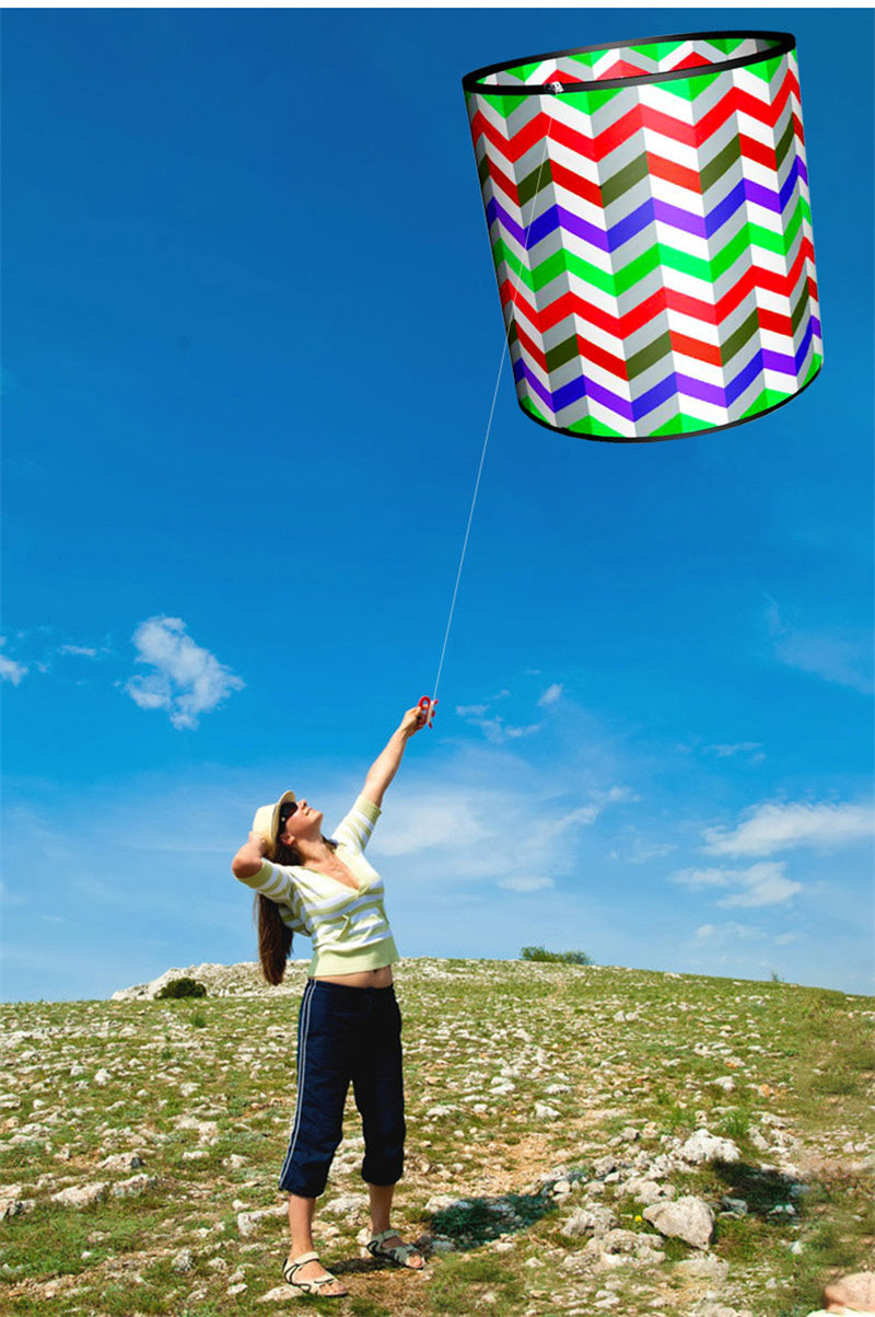 Free shipping Cylinder kite collapsible three-dimensional Weifang kite rainbow children cartoon breeze easy to fly 2023 new
