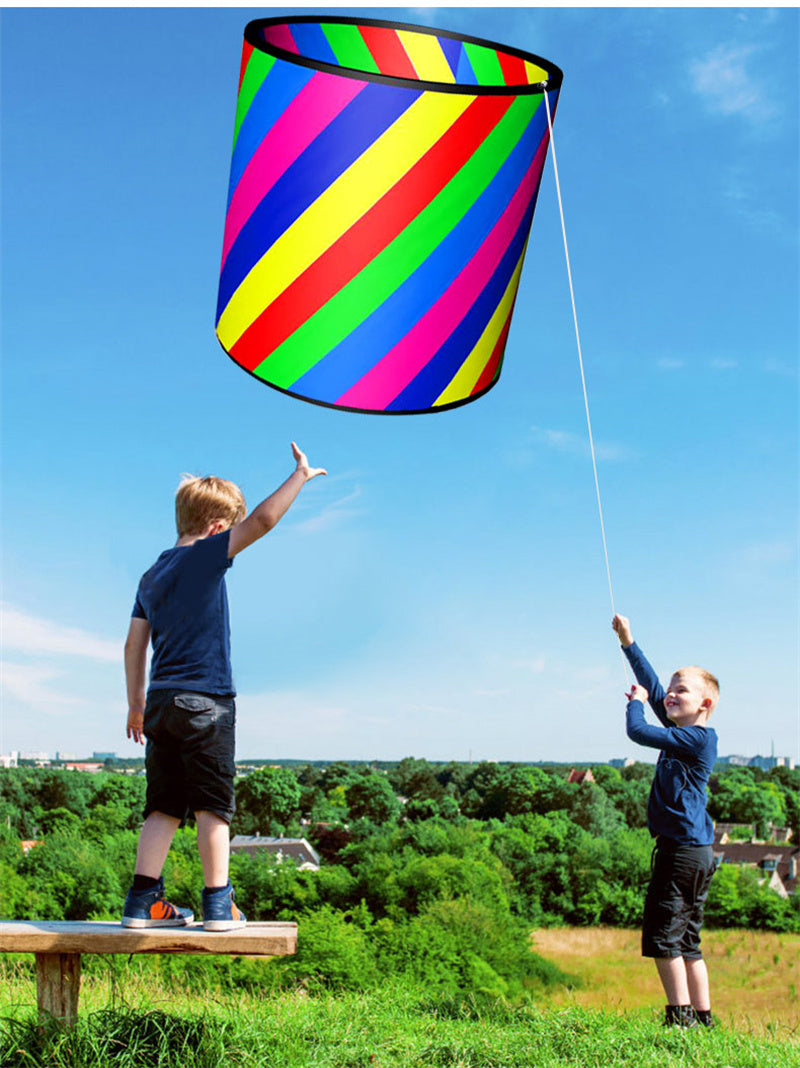 Free shipping Cylinder kite collapsible three-dimensional Weifang kite rainbow children cartoon breeze easy to fly 2023 new