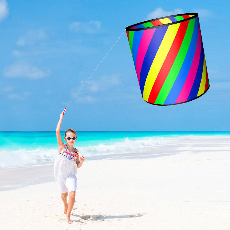 Free shipping Cylinder kite collapsible three-dimensional Weifang kite rainbow children cartoon breeze easy to fly 2023 new