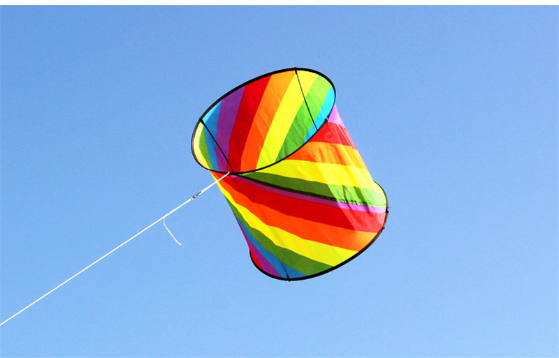 Free shipping Cylinder kite collapsible three-dimensional Weifang kite rainbow children cartoon breeze easy to fly 2023 new