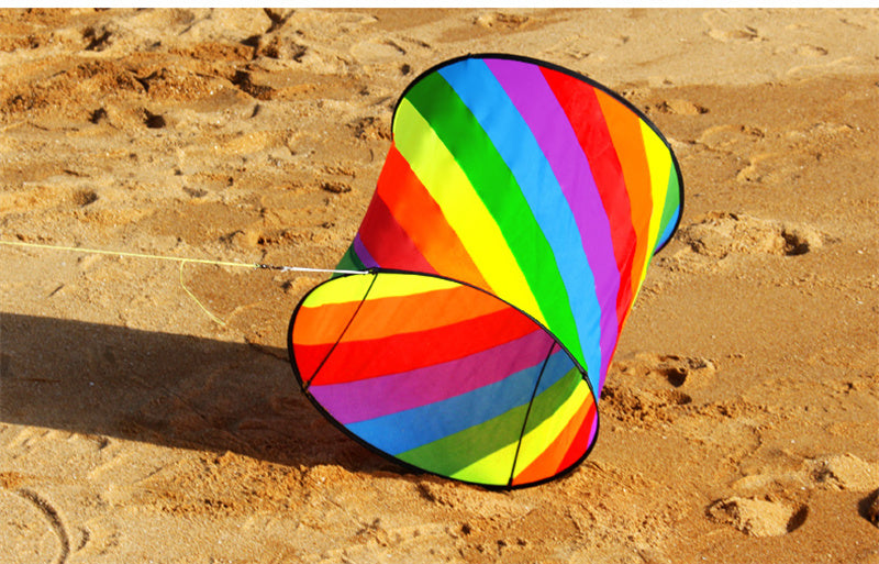 Free shipping Cylinder kite collapsible three-dimensional Weifang kite rainbow children cartoon breeze easy to fly 2023 new