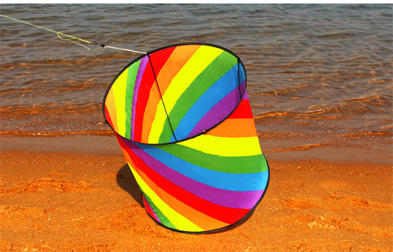 Free shipping Cylinder kite collapsible three-dimensional Weifang kite rainbow children cartoon breeze easy to fly 2023 new