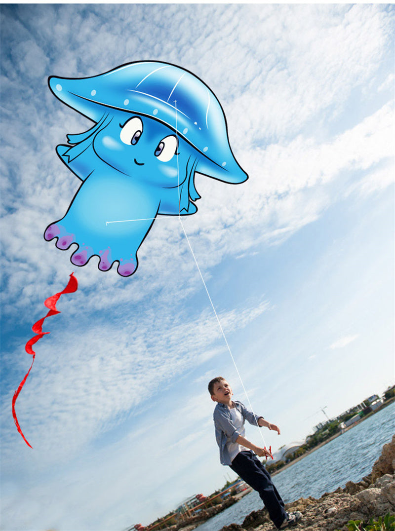 Free shipping Weifang kite Fuwa kite jellyfish Mushroom kite children cartoon adult kite line wheel breeze easy to fly