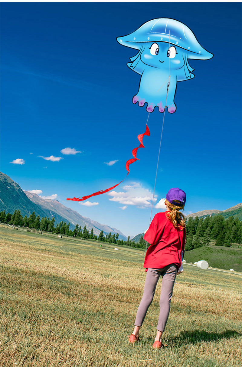 Free shipping Weifang kite Fuwa kite jellyfish Mushroom kite children cartoon adult kite line wheel breeze easy to fly