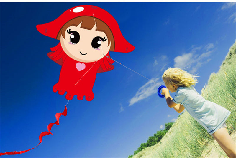 Free shipping Weifang kite Fuwa kite jellyfish Mushroom kite children cartoon adult kite line wheel breeze easy to fly
