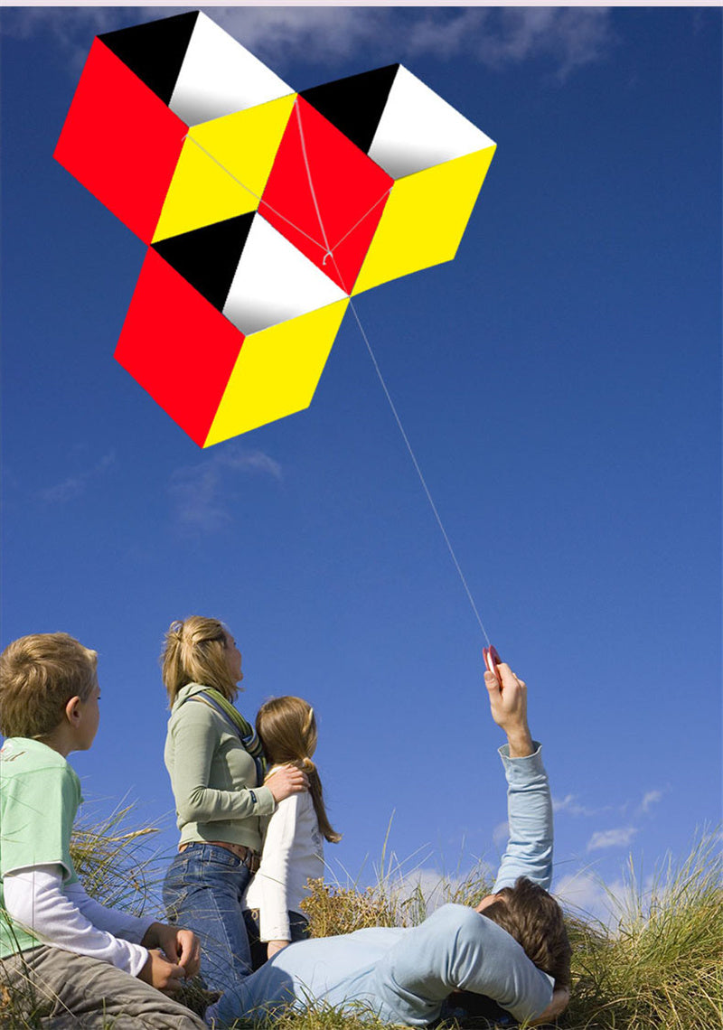 Free shipping Weifang kite three-dimensional kite Rubik's cube kite new adult children cartoon kite line wheel breeze easy to fly