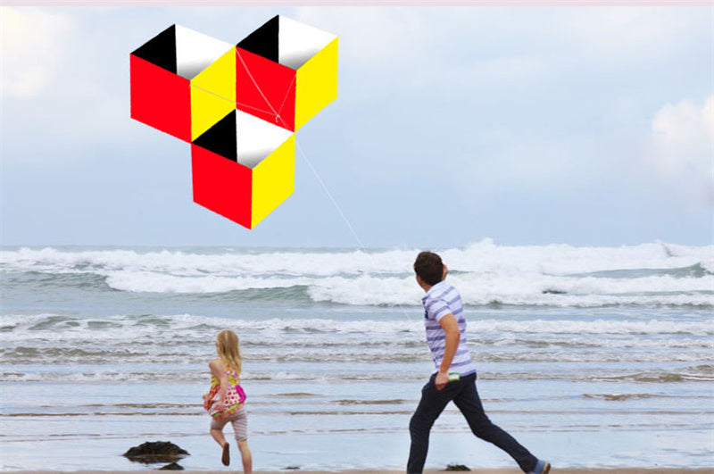 Free shipping Weifang kite three-dimensional kite Rubik's cube kite new adult children cartoon kite line wheel breeze easy to fly