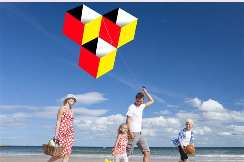 Free shipping Weifang kite three-dimensional kite Rubik's cube kite new adult children cartoon kite line wheel breeze easy to fly