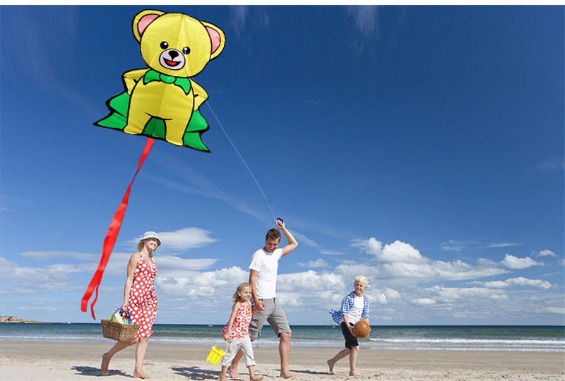 Free shipping Weifang kite Adult children cartoon kite Bear kite Cartoon bear kite Kite line wheel new