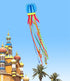 free shipping 8m large jellyfish kites flying octopus kite reel ripstop nylon fabric kevlar line paragliding toys adults kites