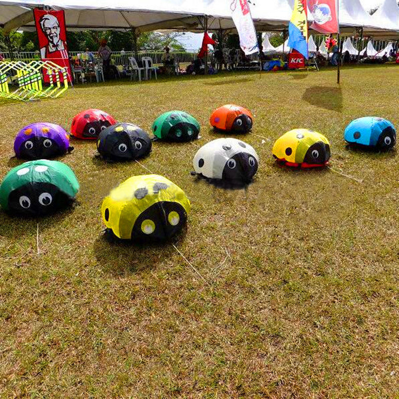 free shipping ladybird kite soft kites for kids can walk not flying ripstop nylon outdoor game toys weifang kites factory