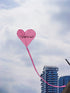 Free shipping URFF DECO pink heart kite love beginner easy to fly high color long tail outdoor couple children camping